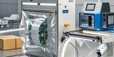 Sheet metal enclosure for industrial production and packaging equipment