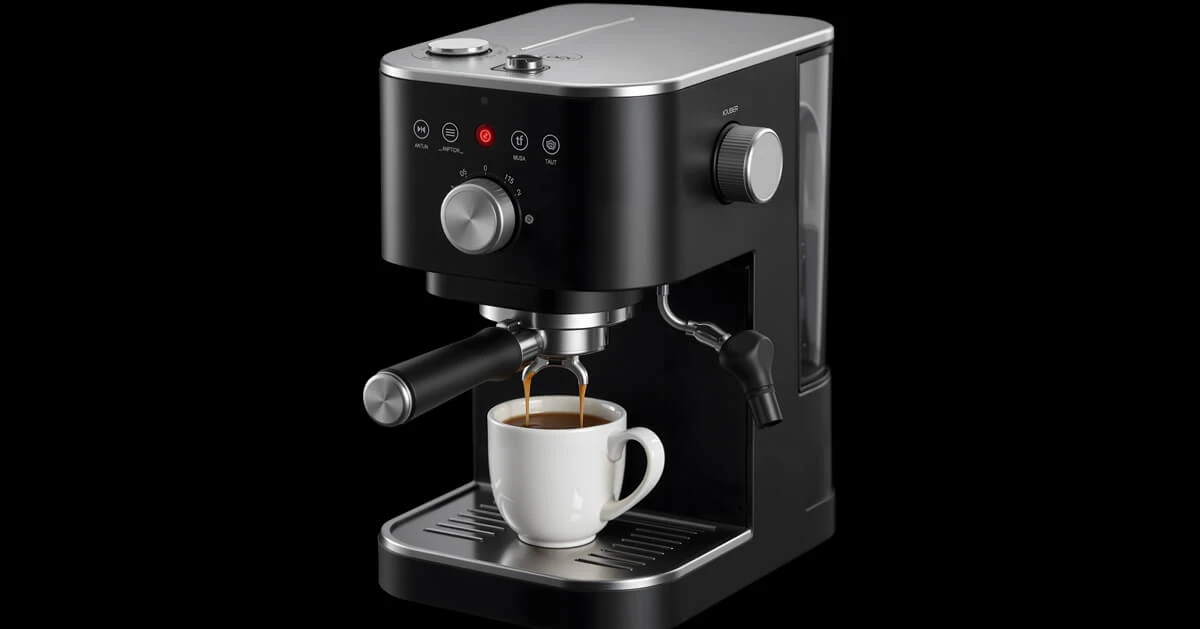 Plastic and metal components manufactured for a commercial coffee machine