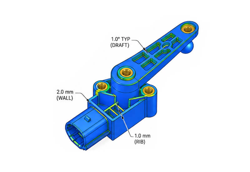 Insert molding DFM review for plastic and metal insert parts