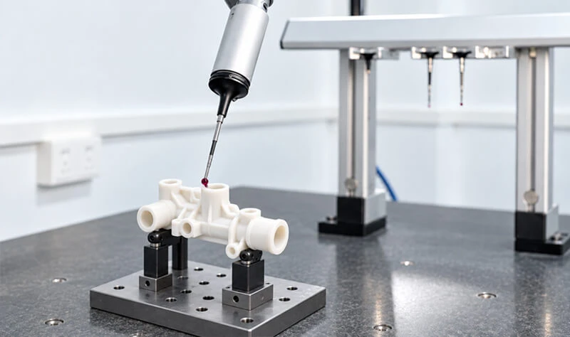 Quality inspection equipment for insert-molded plastic–metal parts