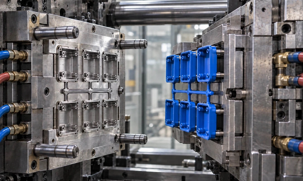 Multi-cavity and family injection molds producing several parts in one cycle